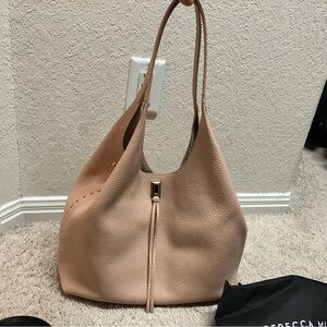 Rebecca Minkoff Darren Pink Beige Hobo Leather Shoulder Bag